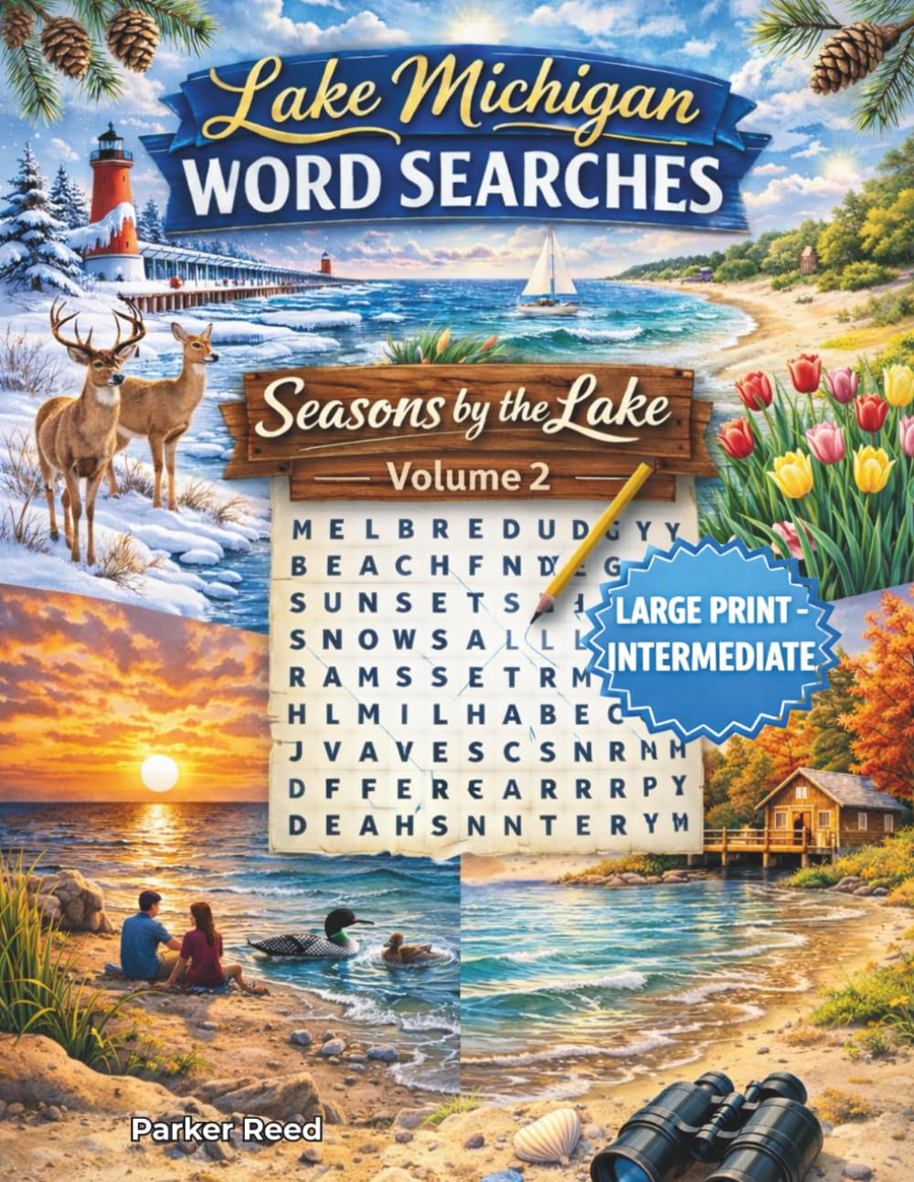 Lake Michigan Word Searches - Large Print: Seasons by the Lake - Intermediate - Volume 2