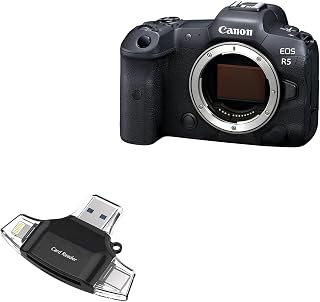 BoxWave Smart Gadget Compatible with Canon EOS R5 - AllReader SD Card Reader, microSD Card Reader SD Compact USB - Jet Black