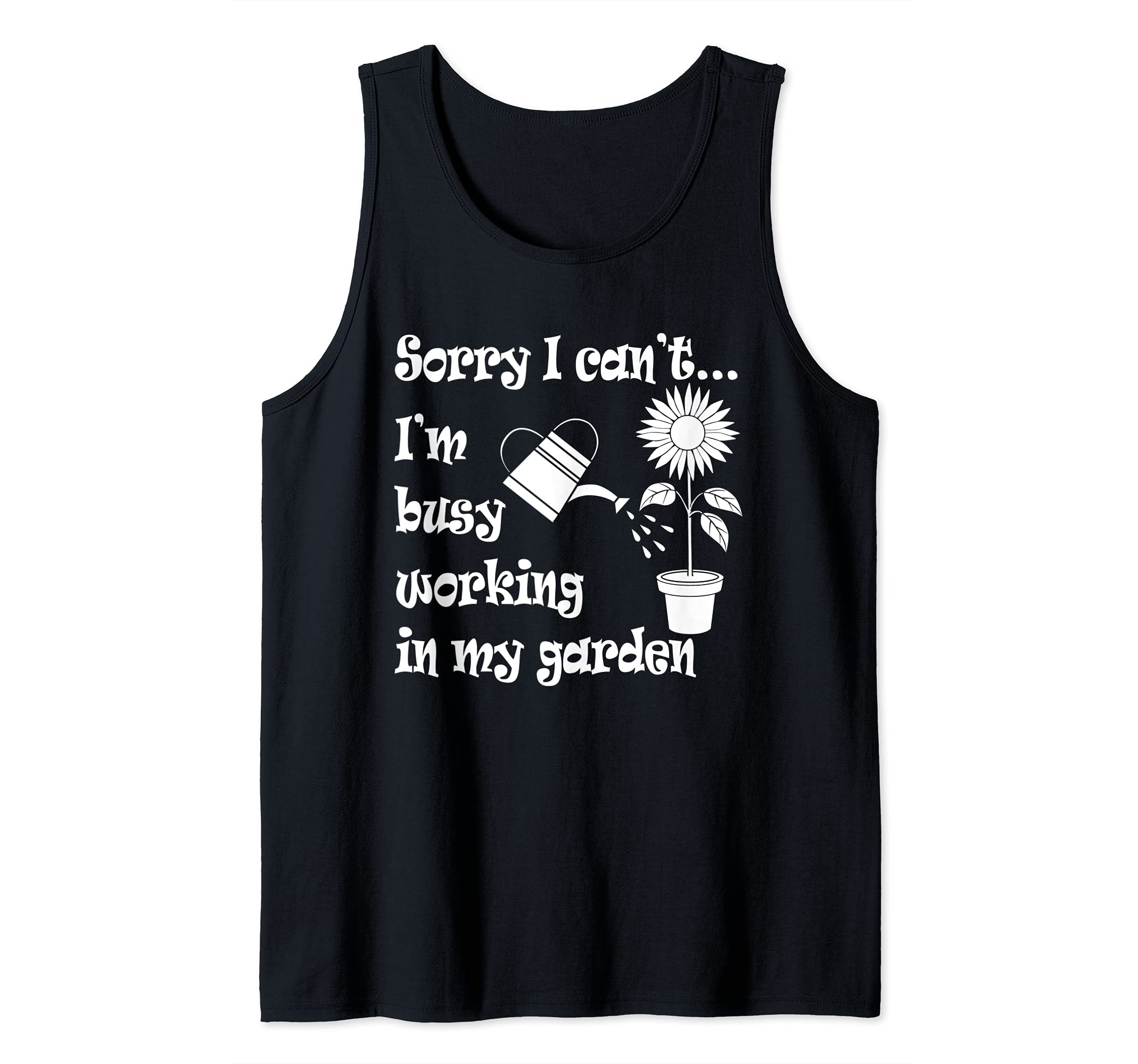 Work in Garden Ironic Gardening for Gardener Tank Top, Black, S