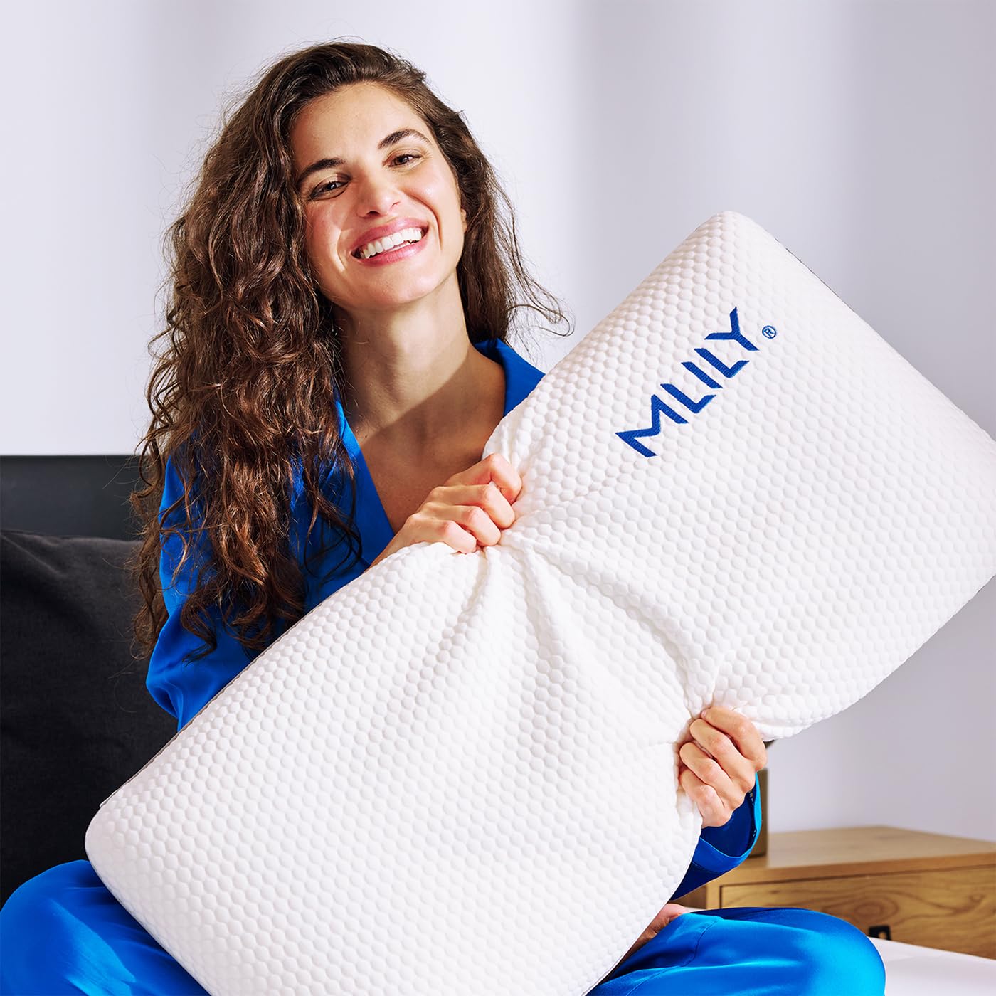 MAXCOLCHON - Pack 2 Almohadas Viscoelásticas de Firmeza Media para Soporte Cervical y Descanso de Lado o Boca Arriba con Funda Lavable Transpirable (75x35cm)