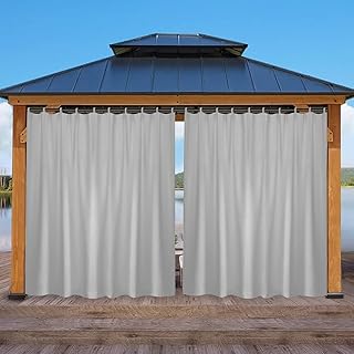 Rosnek Waterproof Indoor/Outdoor Blackout Curtain, Patio Privacy Protect Grommet Curtains Thermal Insulated Curtain Drapes 1 Panel