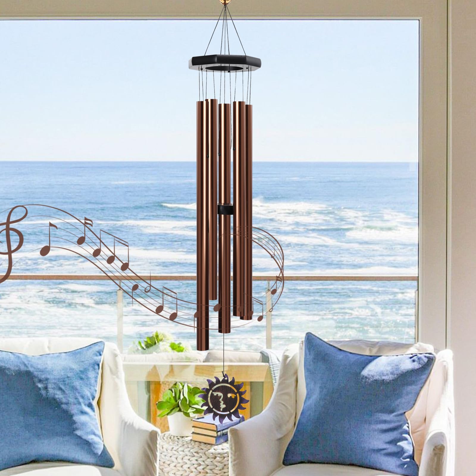 MUMTOP Wind Chimes for Outside - Deep Tone Memorial Sympathy Wind Chimes Outdoor, 37 Inch Windchimes Clearance for Garden, Patio,Yard Decor Gift