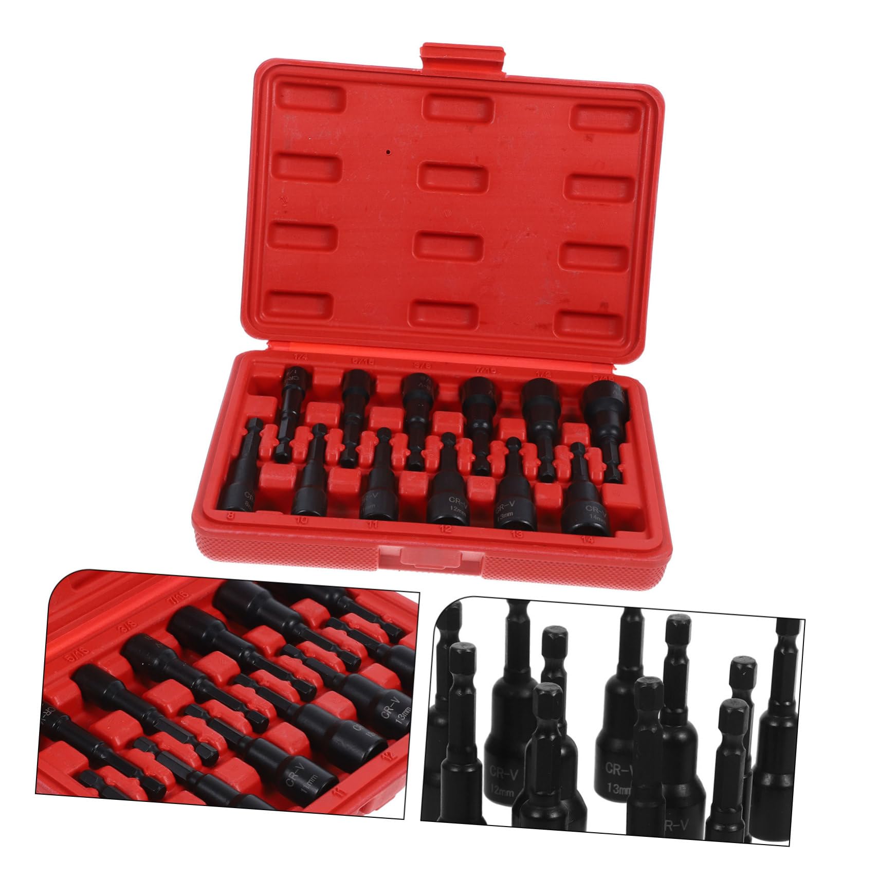Zerodeko Set da 12 Pezzi Bussola Esagonale Magnetica in Acciaio Cromo-vanadio Nero Adattatori per Avvitatore ad Impulsi per Aumentare L'efficienza Lavorativa