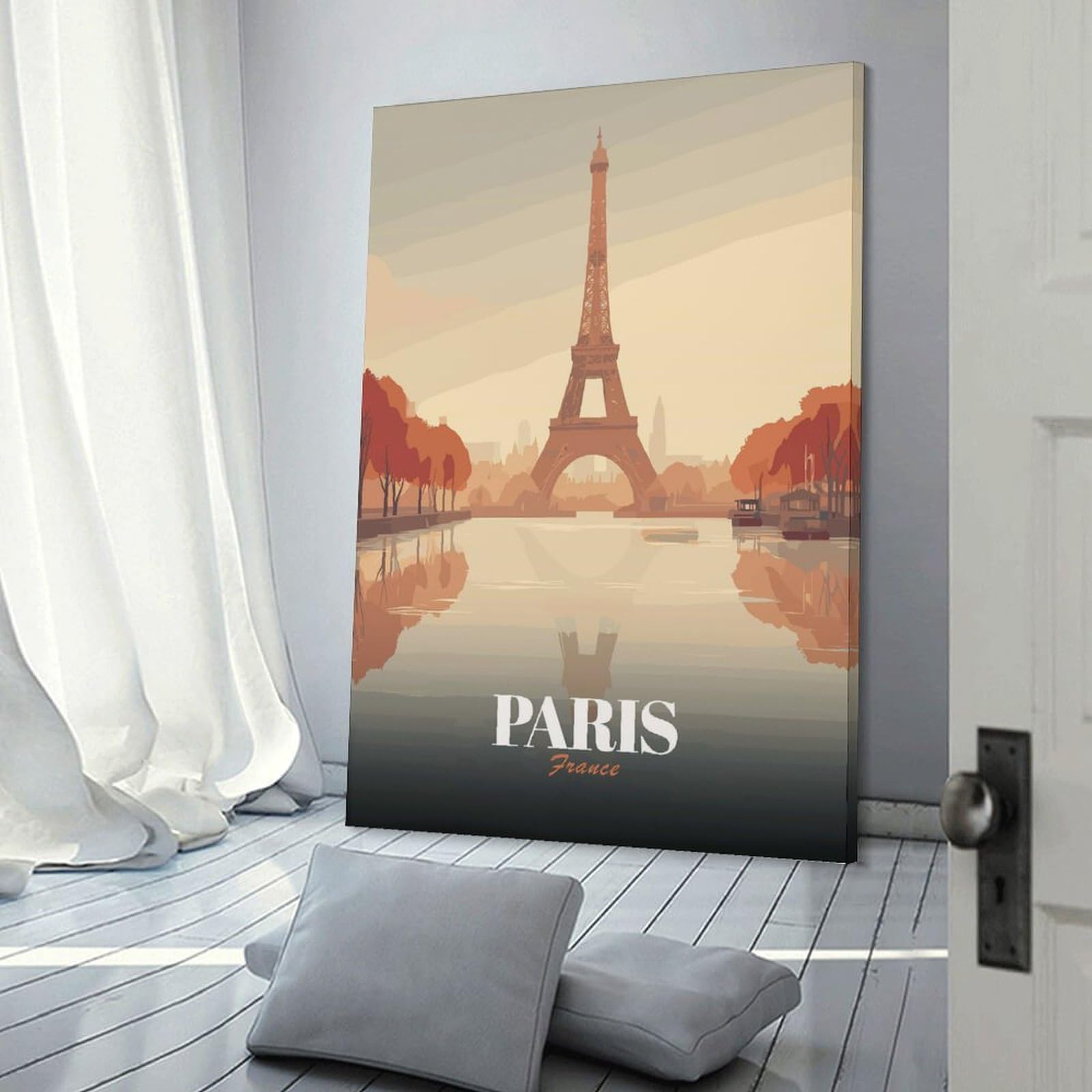 Paris Eiffel Tower Travel (3) Decorative Wall Artwork, 16x24inch(40x60cm), for Corridors, Hallways Or Apartment Entries, Home Artwork for First Impressions
