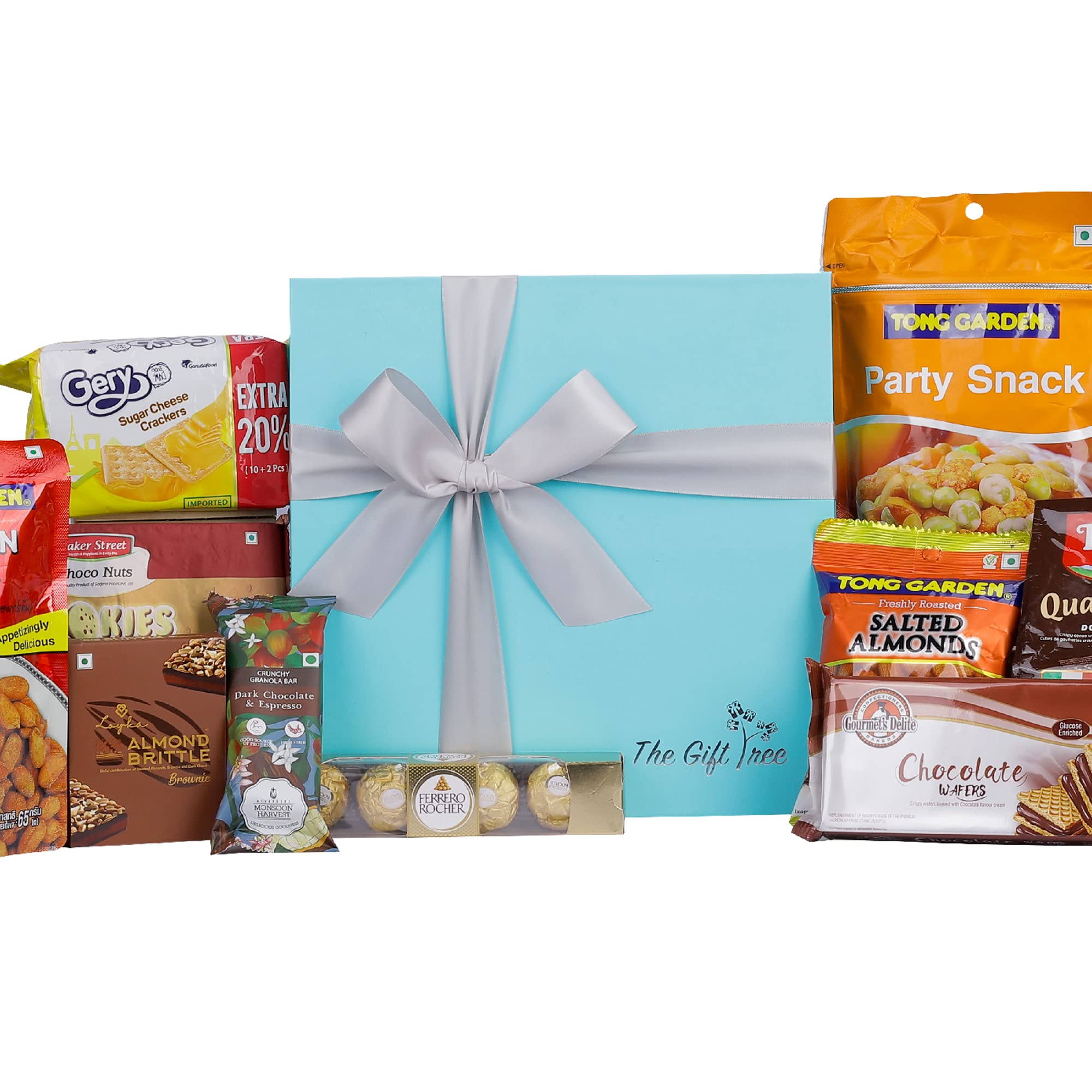The Gift Tree Ultimate Indulgence Gift Hamper | Chocolates, Mexican Style Peanut, Cracker, Salted Almond & Granola Bars | Gift for Friends, Family, Corporate, Birthday, Anniversary & Festivals
