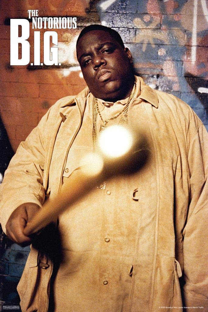 Cartaz laminado Notorious BIG Apontando Bengala Biggie Smalls