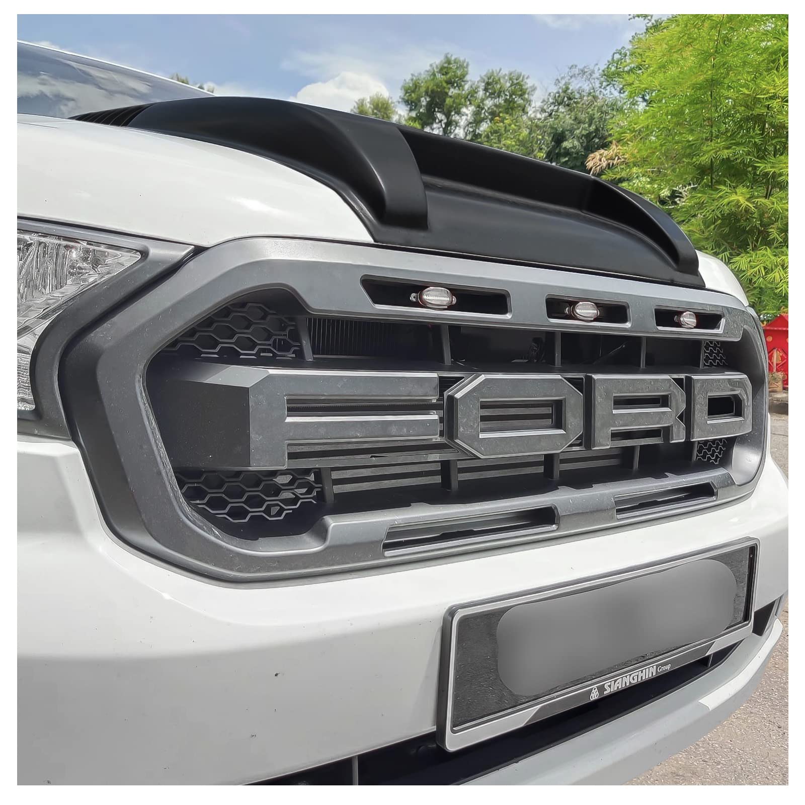 Pala grande para capó Protector de capó para Ford Ranger 2015-2022 Wildtrak Raptor Limited XL XLT Tremor Platinum T7 T8 MK2 MK3 ABS Paneles de capó
