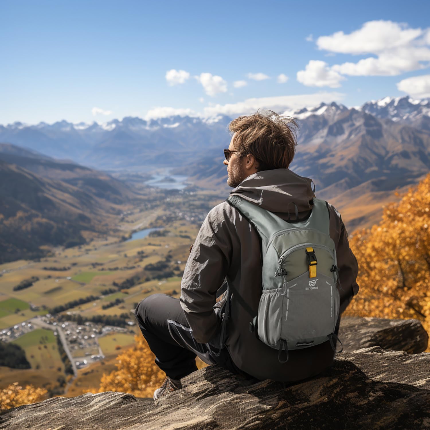SKYSPER Zaino da trekking 15L Zaino piccolo da trekking per campeggio viaggio all'aperto escursionismo