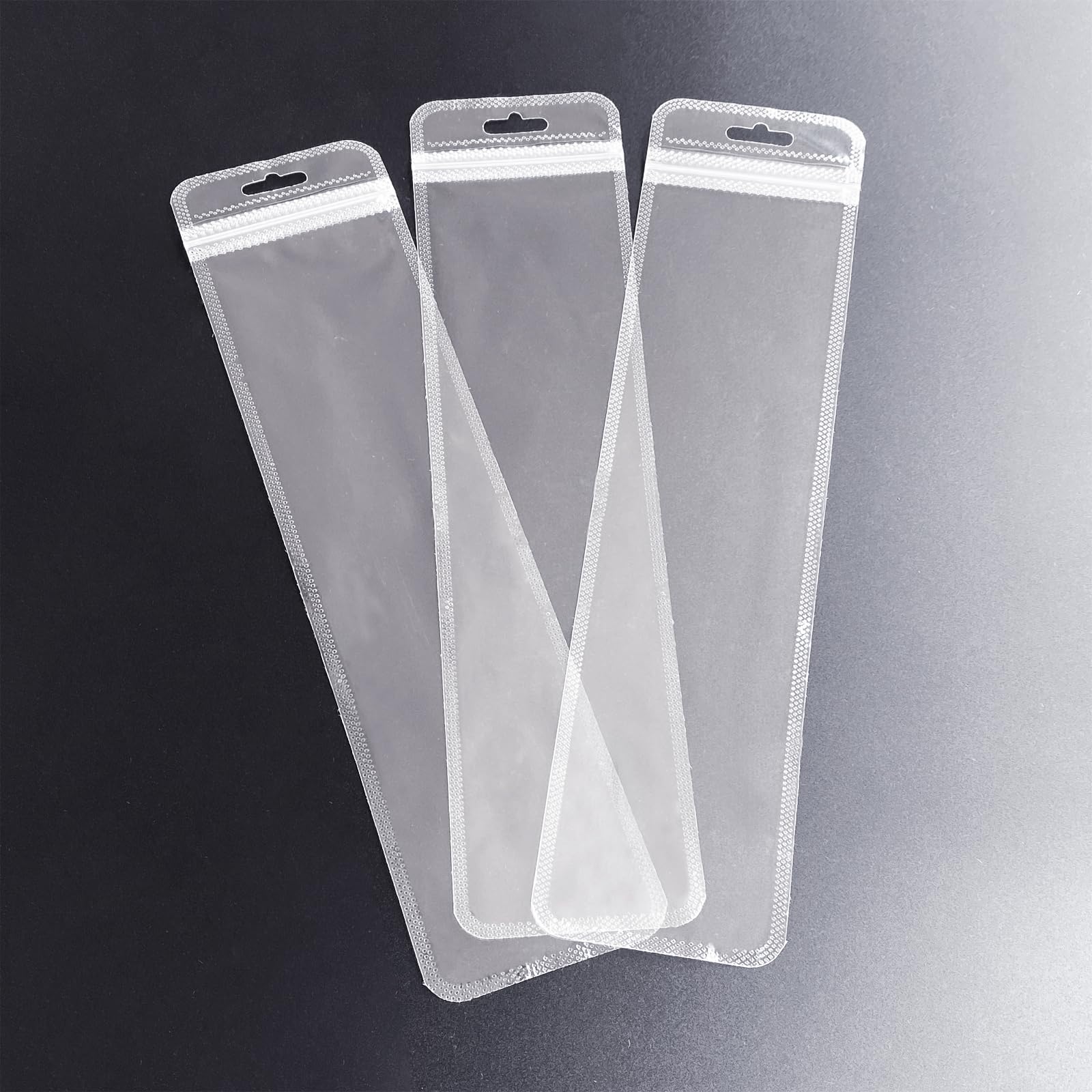 100 Pcs Resealable Beadable Pen Packaging Bags for Small Business,Clear Zipper Smell Proof Storage Bags for Party Favor Food Storage, Jewelry, Cosmetic,Candy (2.75x11.2inch)