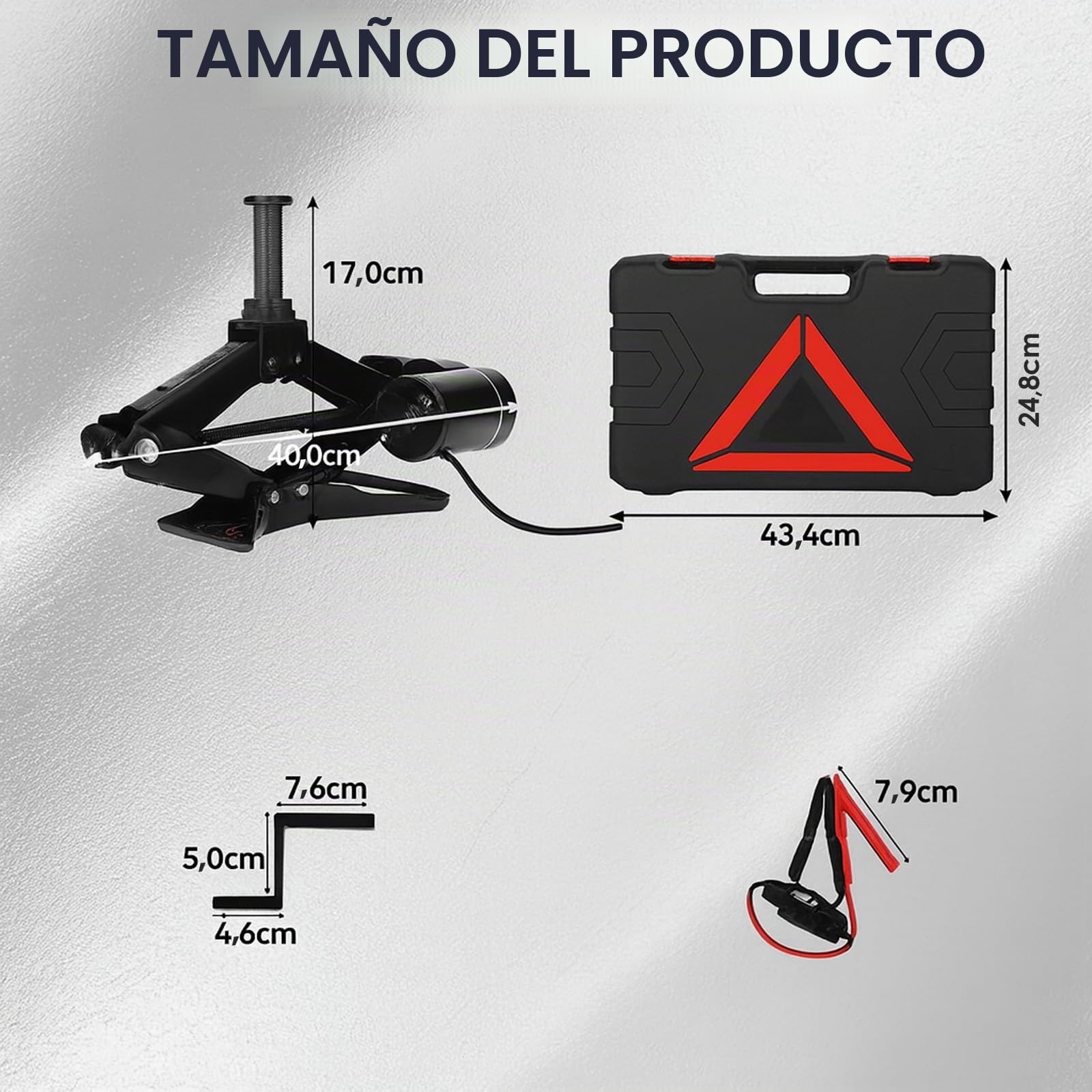 ROGTZ Kit de gato eléctrico de tijera para coche, 2 toneladas, 12 V, elevador automático portátil con rango de 37 cm para SUV/Sedán, gato de piso para cambio de neumáticos y emergencia en carretera