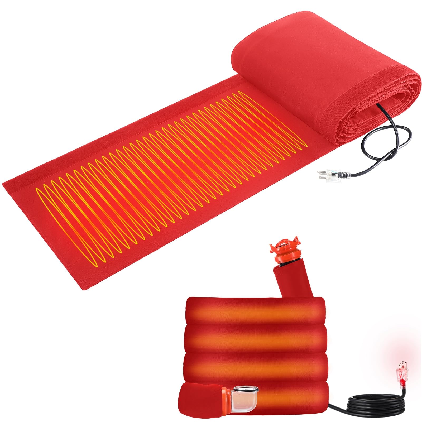 Glooglitter 10 ft RV Heated Sewer Hose Cover RV Sewer Hose Kit -20°F Rvs Heated Waste Discharge Hosepipe, Heating Sleeve for Rvs Camper Accessories, Not Including Hosepipe(Red)