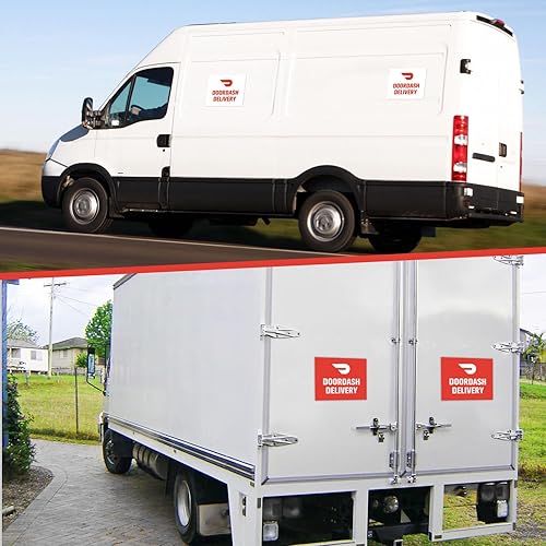 Miniatura 6 de Imanes para automóvil – Letrero magnético reutilizable extraíble impermeable 4 piezas (2 rojos + 2 blancos), 7.8 x 9.8 pulgadas