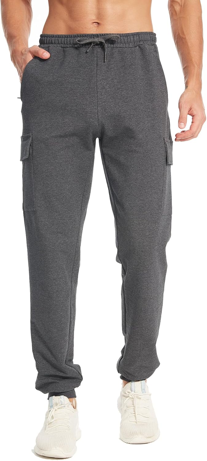 34/36 Inseam Sweatpants for Tall Men Extra Long Joggers Workout Pants with Zipper Pockets - Image 2