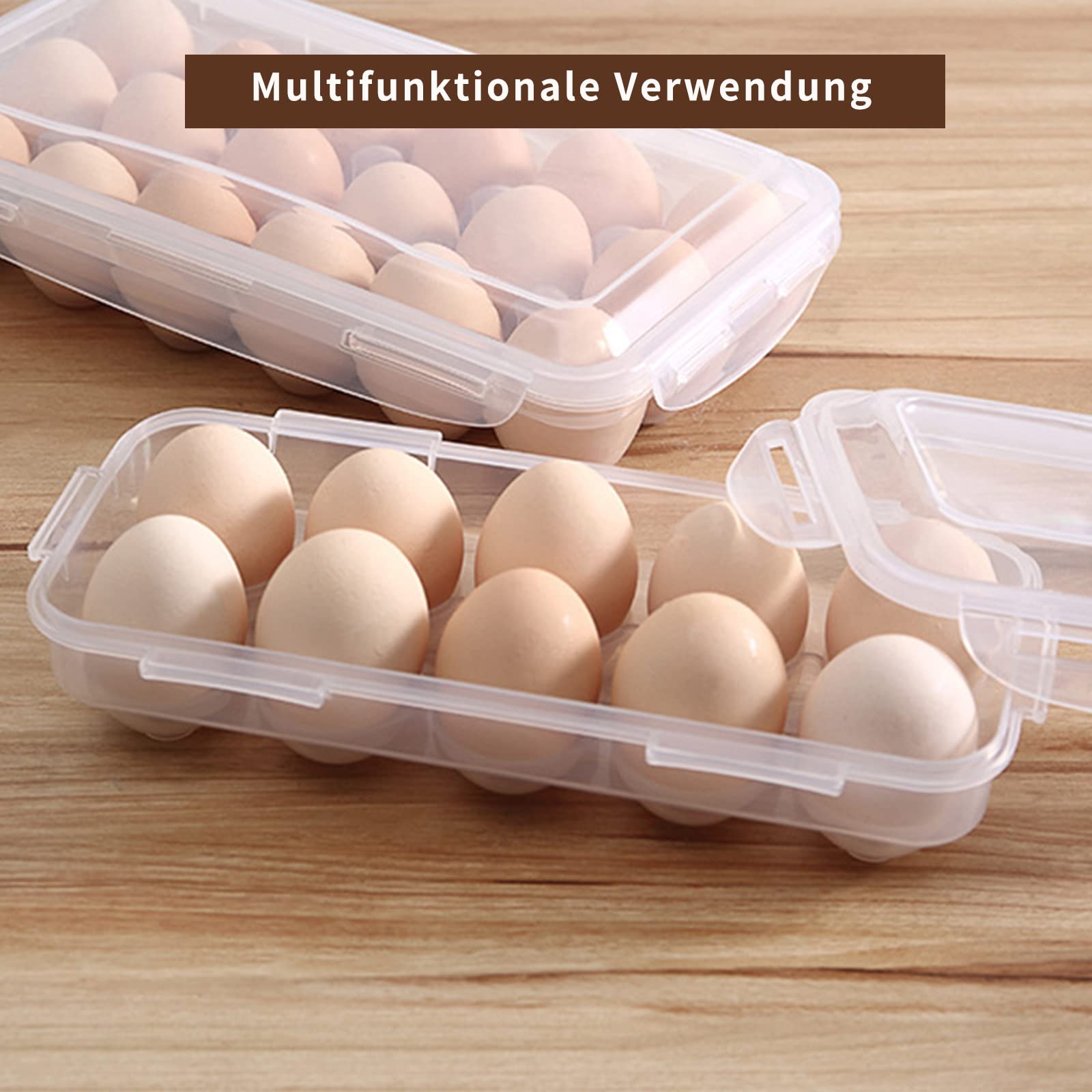 Portauova Per Frigorifero - 10 Uova, Plastica Trasparente, Organizzatore Cucina - Foto 8