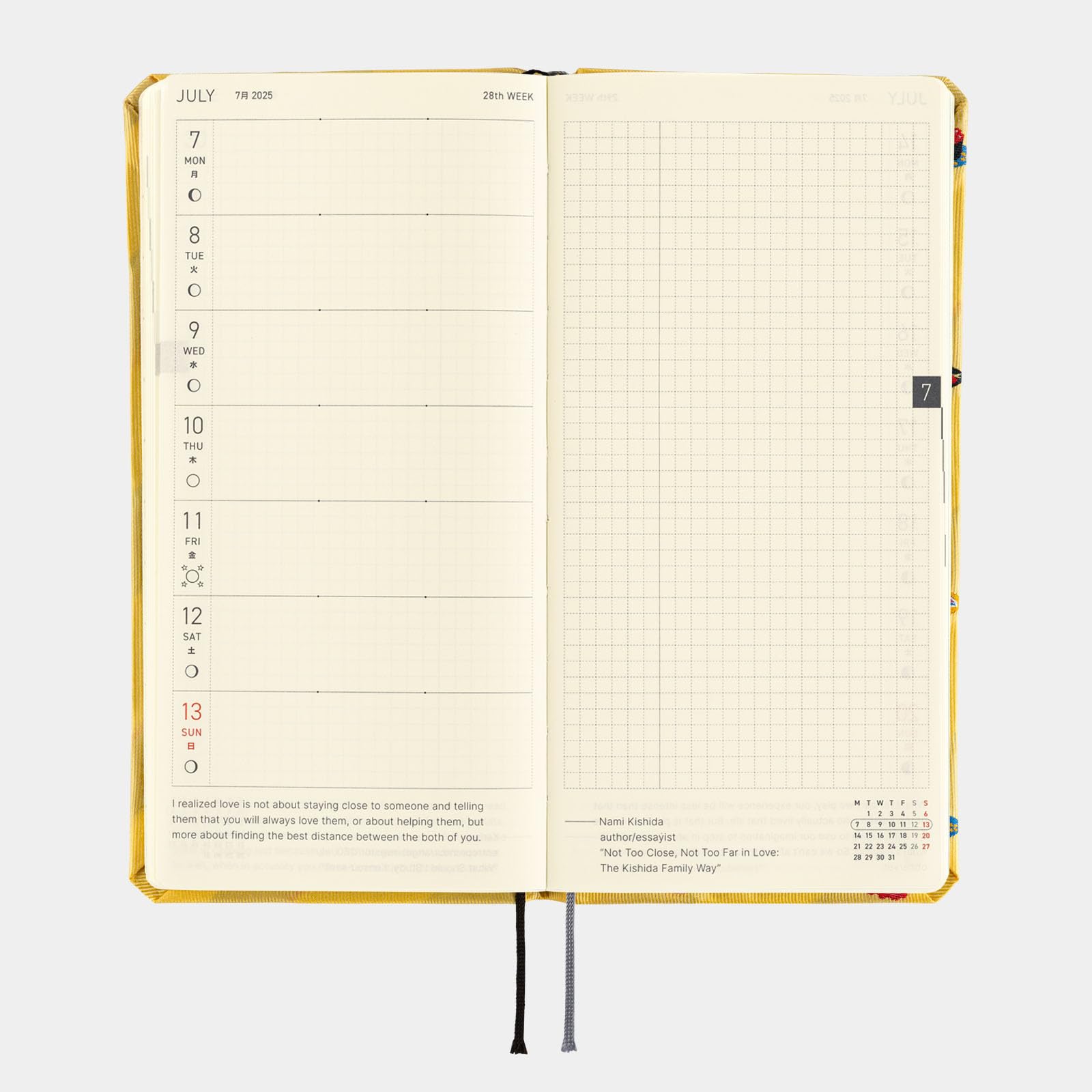 ほぼ日 Hobonichi Techo 2025 Semanas MEGA [Inglés/Tamaño Alto y Delgado/Inicio de Enero/Agenda] Lazo y Corbata: Sushi