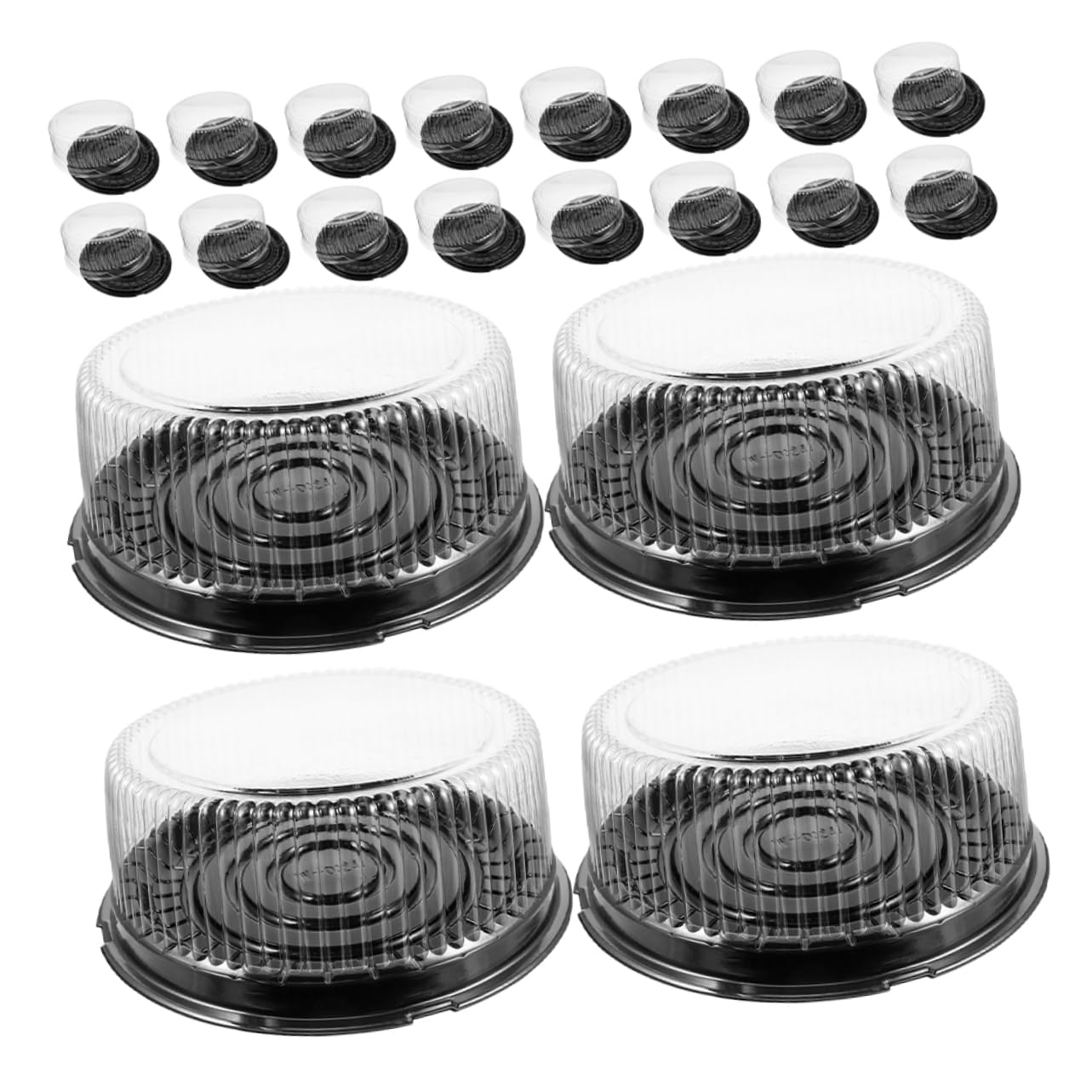 GRIRIW 20Pcs Clear Cake Carrier with Lid Dessert Containers for Cheesecake Mousse and Pastries Heavy Duty Pet Packaging for Transport and Elegant Presentation