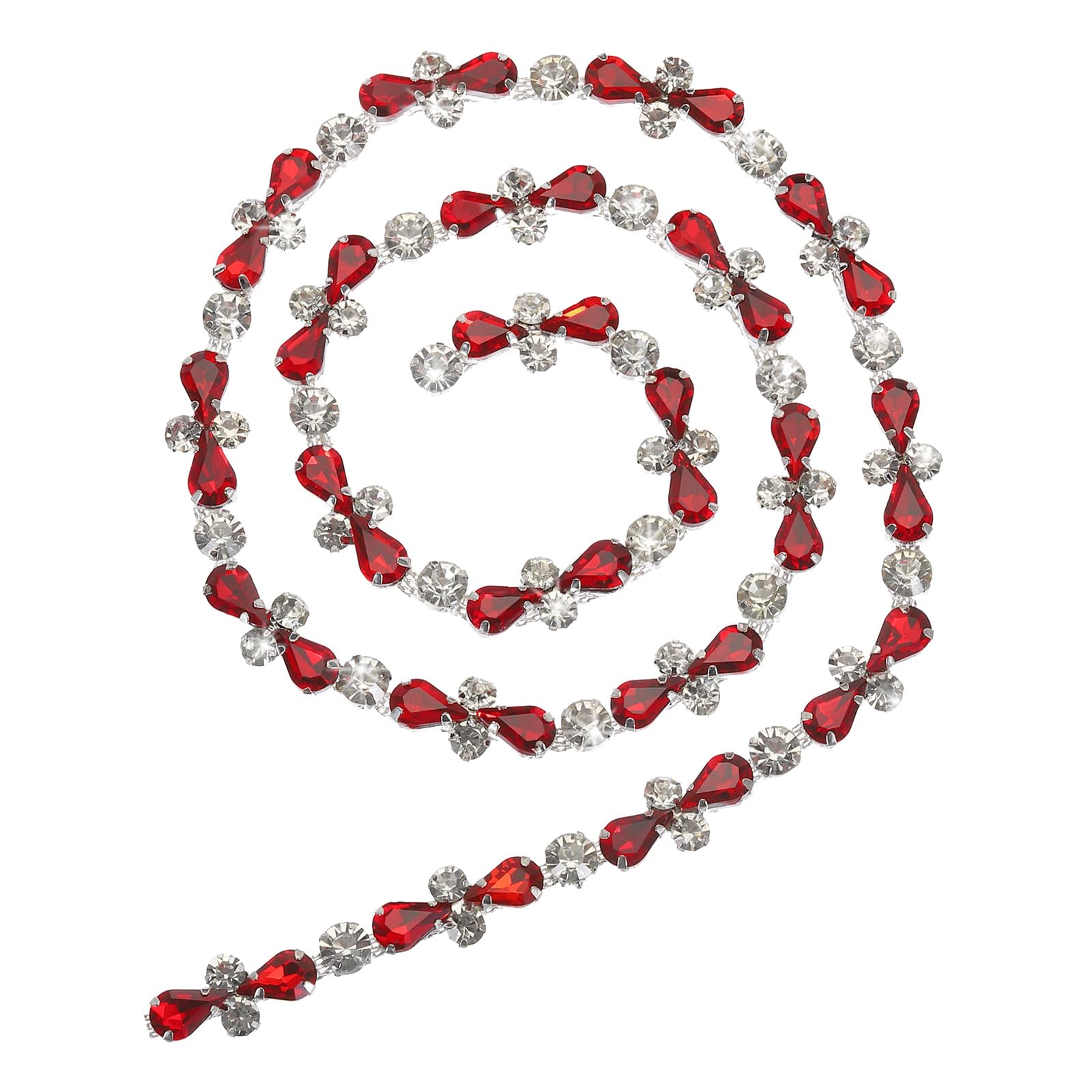 YoungJewl Zircon Crystal Rhinestone Chain Trim - 1 Yard, Gold Red, For Sewing & Crafts - View #11