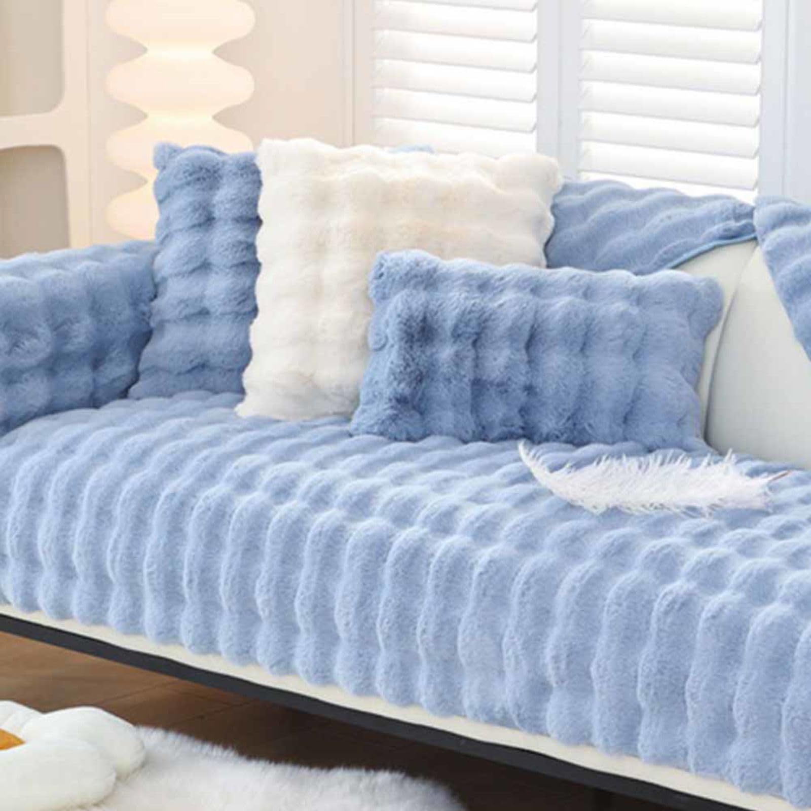 Racib Funny Fuzzy Corner Non Slip Sofa Cover,Velvet Sofa Covers Waterproof Sofa Slipcovers Couch Covers dog protector Apply To L Shape 1 Seater 2 Seater 3 Seater 4 Seater Sofa,A-70x90cm