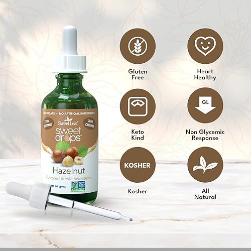 Miniatura 7 de SweetLeaf Sweet Drops - Edulcorante líquido de stevia avellana 2 onzas líquidas paquete de 2