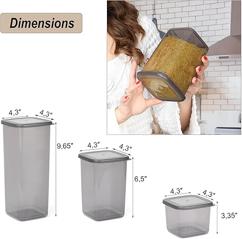 Miniatura 7 de T&D HOME GOODS Tarros de almacenamiento con tapa, herméticos, juego de 12 recipientes de almacenamiento, sin BPA, contenedor de almacenamiento para