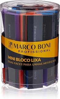 Pote de Blocos Lixa para Unhas Artificiais Duas Faces, 6043PG, Marco Boni, Cores Sortidas, 36 Unidades