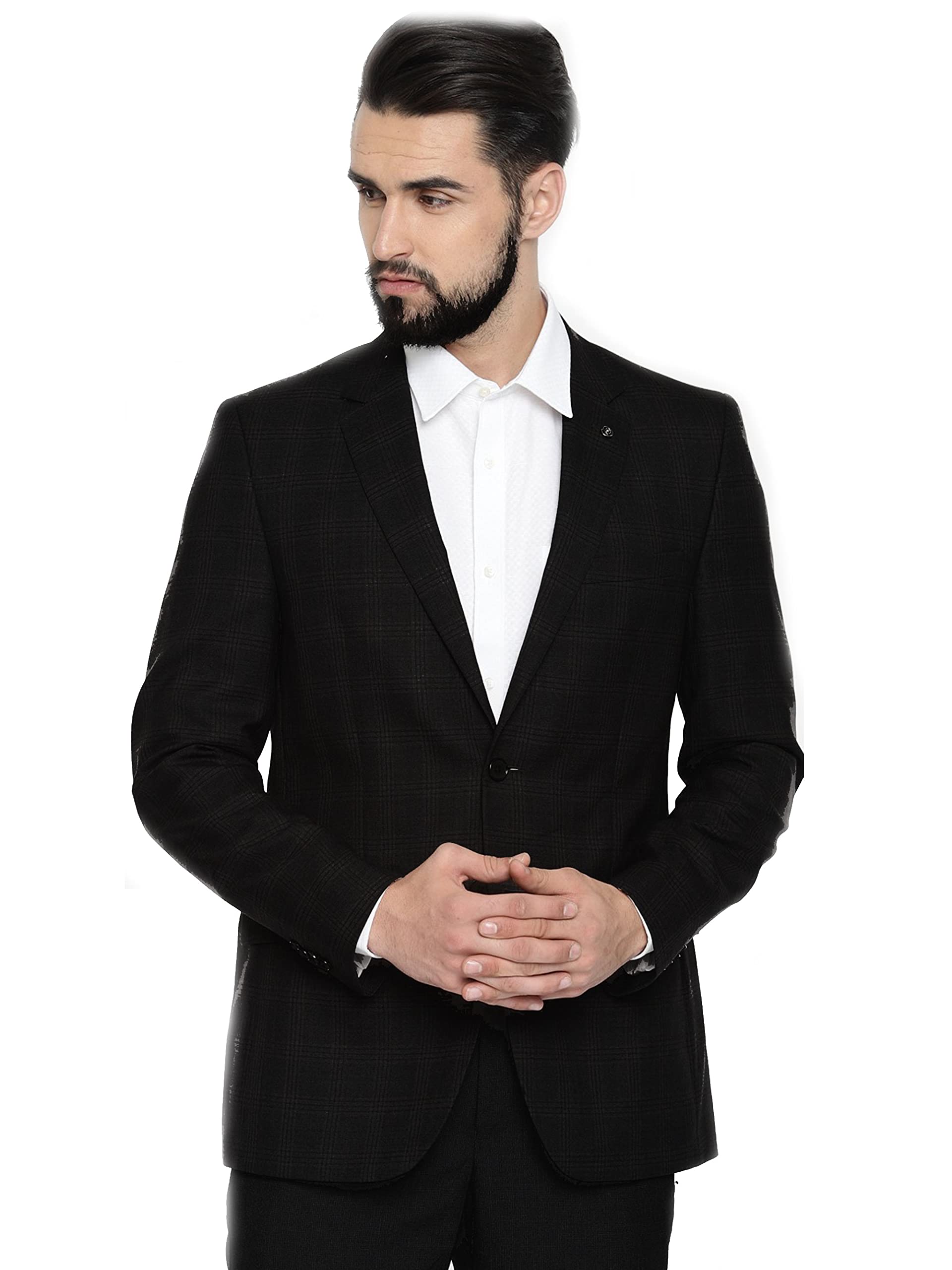 Men's Black Contemporary Fit Technosmart Formal Blazer