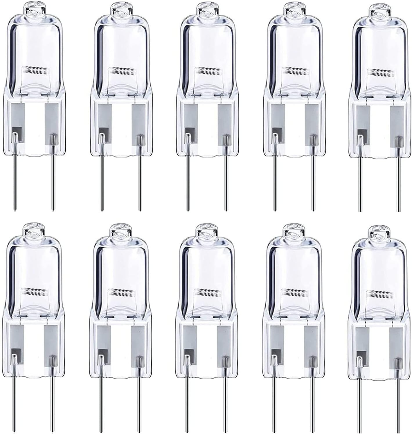 GY6.35 Halogen Bulb 35W 12V Dimmable G6.35 T4 JC Type Halogen Capsule Bulb GY6.35 12V Landscape Light for Under Cabinet Type JC Lighting, Warm White 2700K, 10-Pack