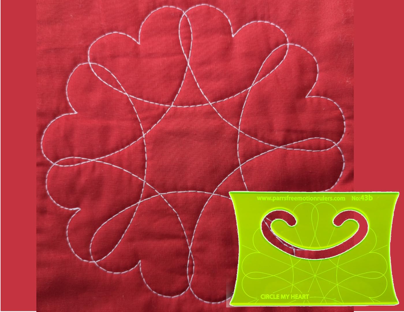 Parrs Circle My Heart Free Motion Quilting Ruler for Domestic Machines
