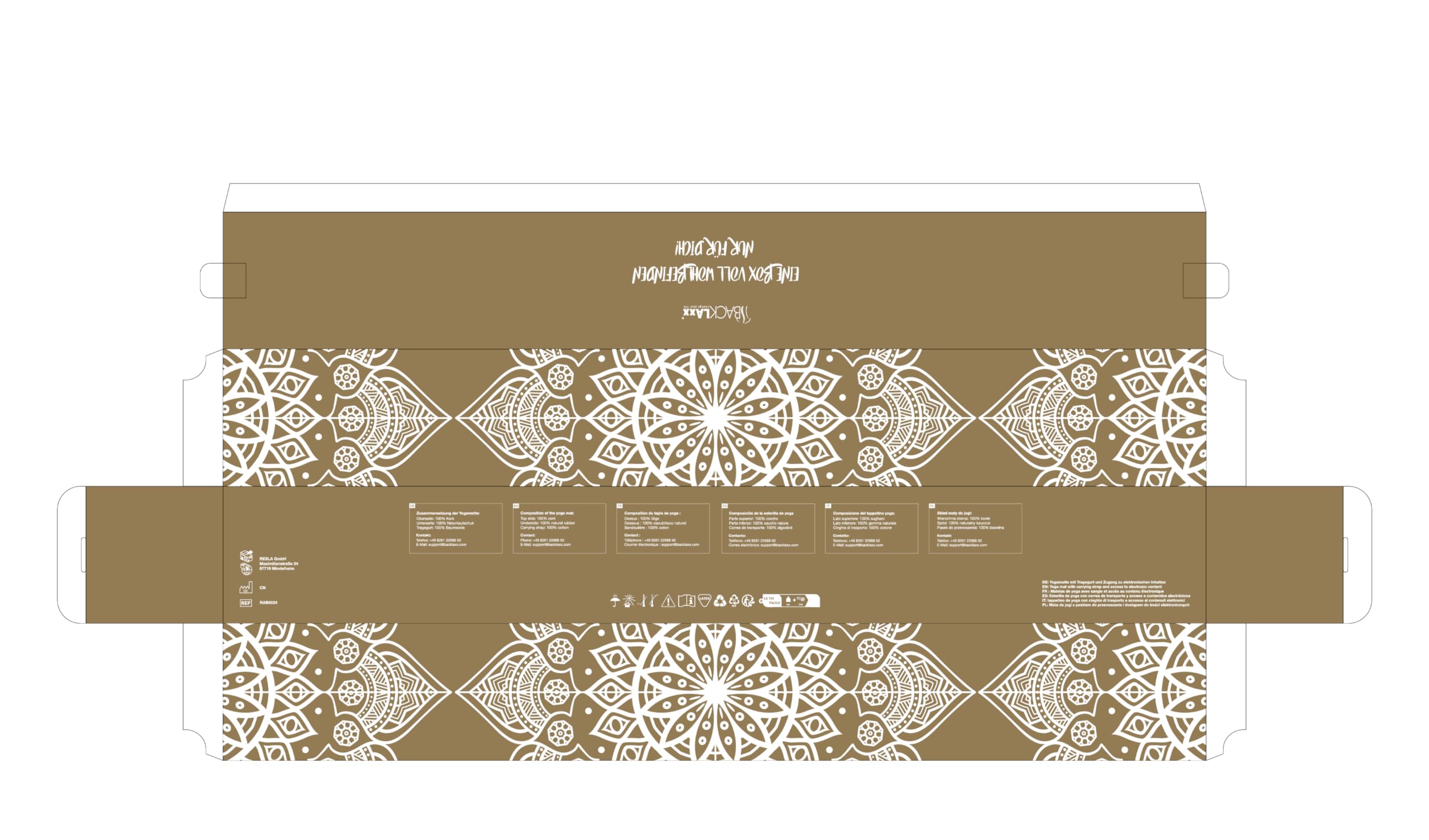 BACKLAXX esterilla yoga corcho XXL [50% más superficie] con caucho natural, esterilla de yoga antideslizante, esterilla de yoga sostenible, esterilla fitness con zonas antideslizantes, incluye cor