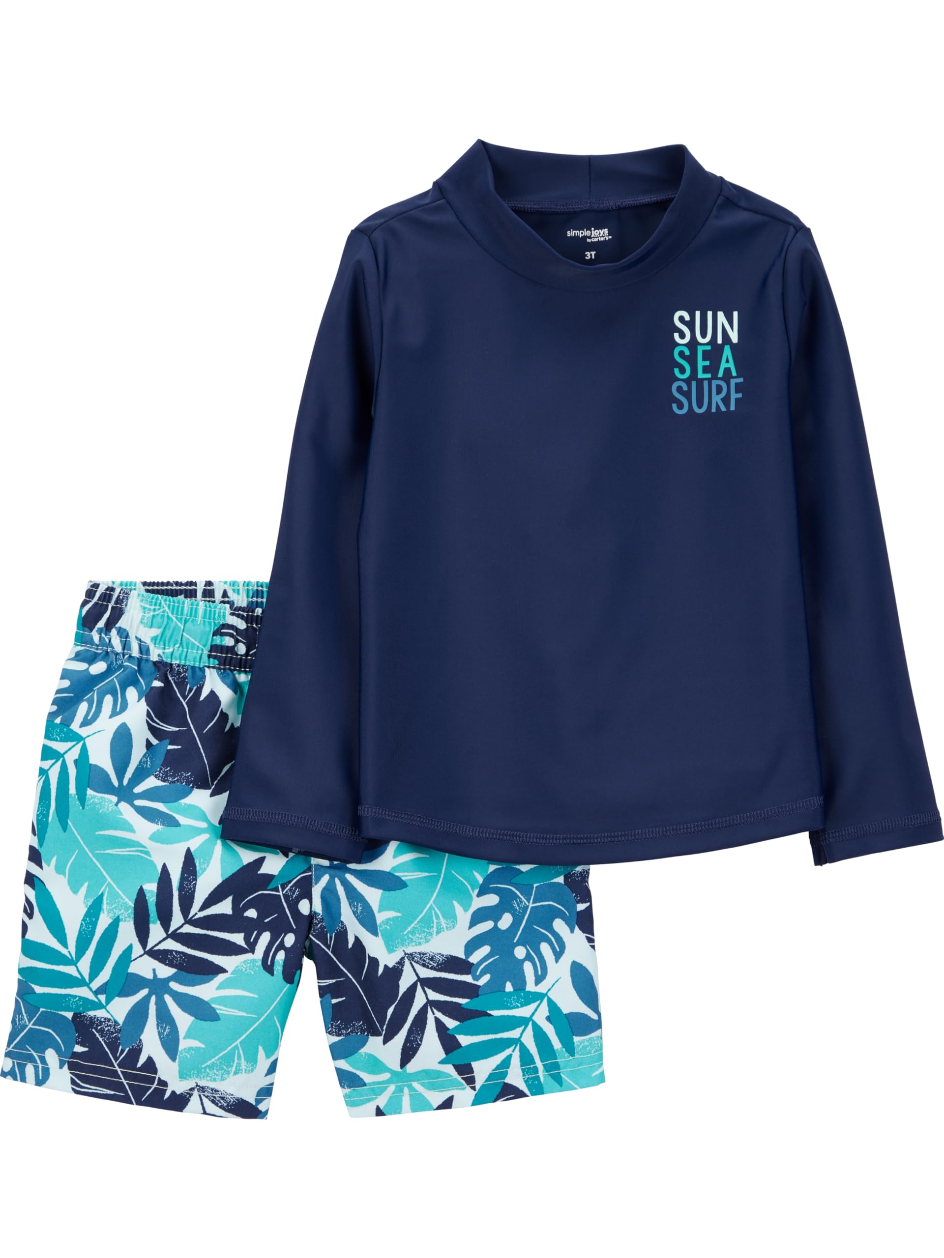 Simple Joys by Carter's Baby Boys' Swimsuit Trunk and Rashguard Set Rash Guard