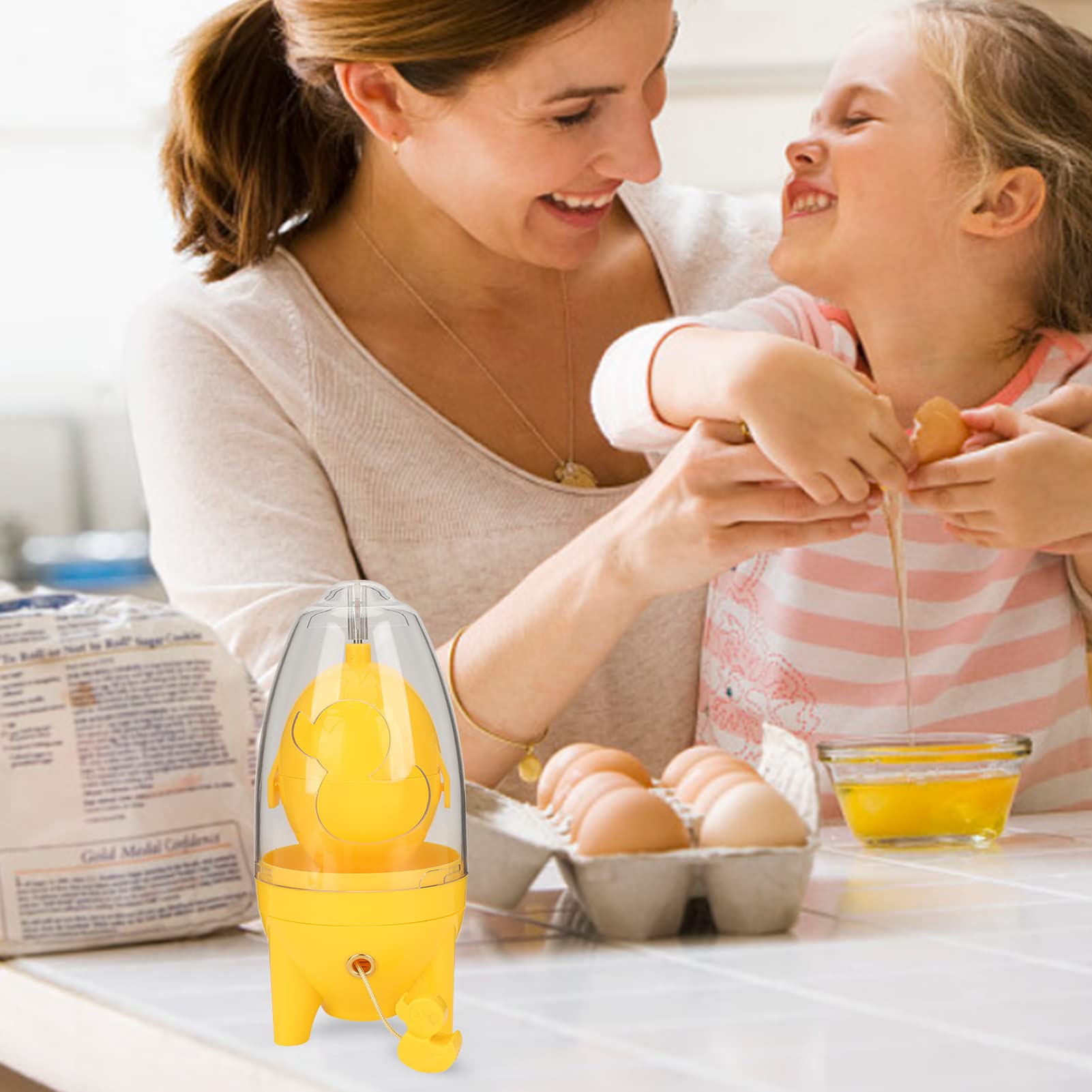 Amazon | 金の卵メーカー、厚手のPCエッグスピナー、殻付きハンドプル