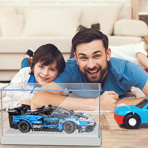 Vista 23 de KKU Vitrina para bloques de figuras de acción de minifiguras, caja de exhibición de minifiguras acrílicas, caja de almacenamiento con 3 pasos