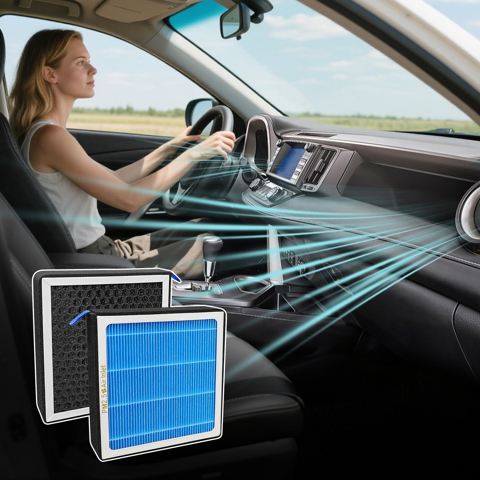 MASHA Cabin Air Filter for Toyota Tundra (2007-2021) 4Runner 2010-2024,Sienna 2011-2020,Highlander 2008-2019,Camry 2007-2017,Corolla 2009-2018,RAV4