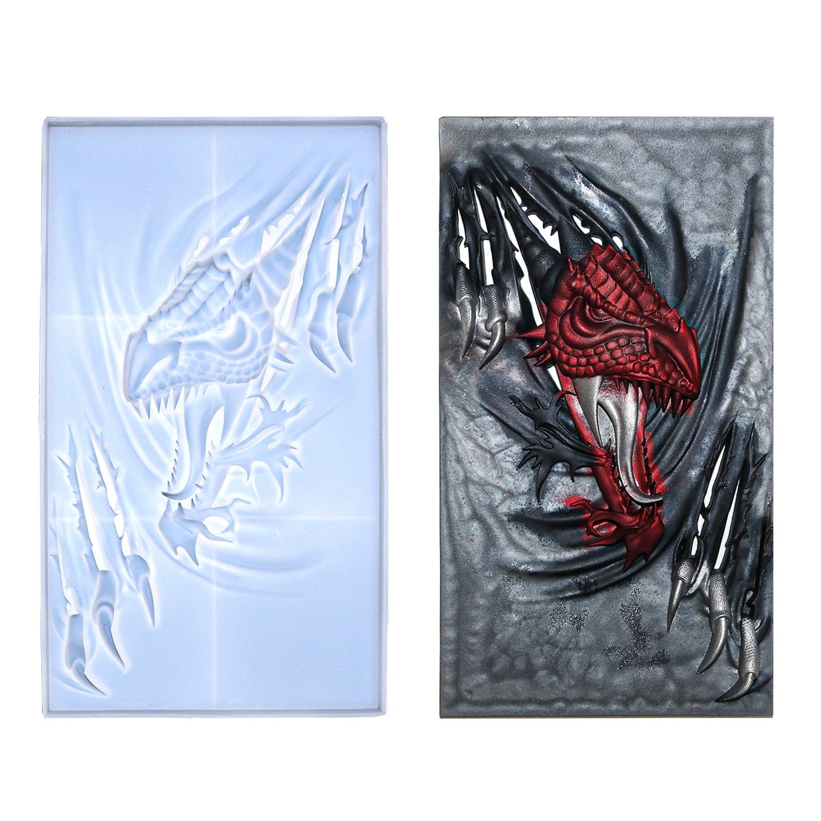 Große Drachen-Silikonform Für Epoxidharz – DIY Wandbehang, 20x20 Cm, Wiederverwendbar