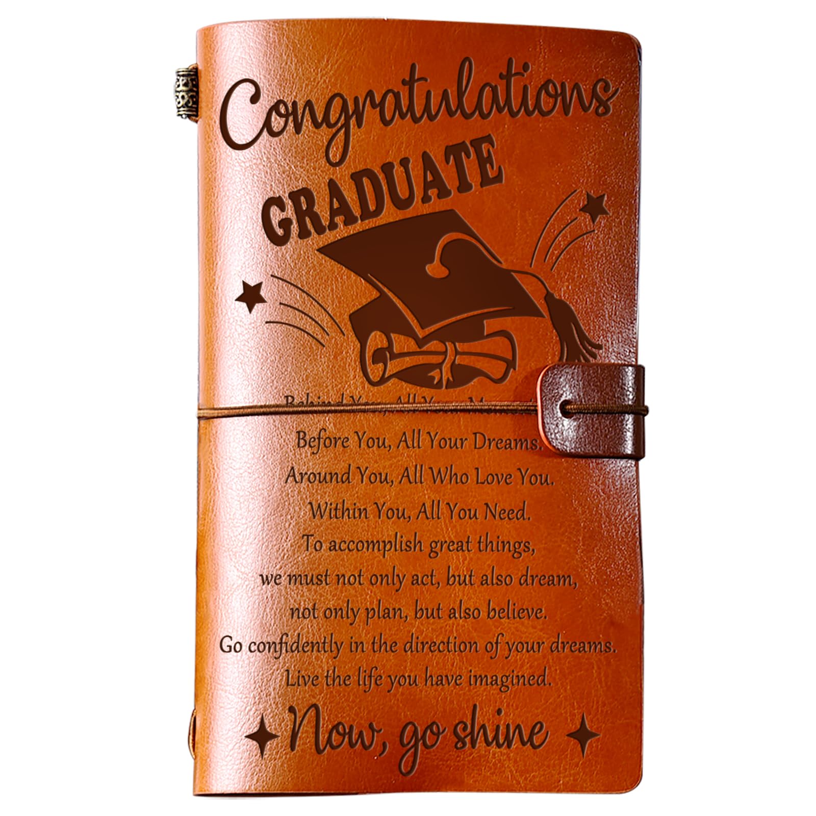 PRSTENLY Graduation Gift for Her, Graduation Gifts 140 Page Refillable Leather Journal, 2026 High School College Masters Degree Phd Nurse Graduations Gift Ideas for Women Men