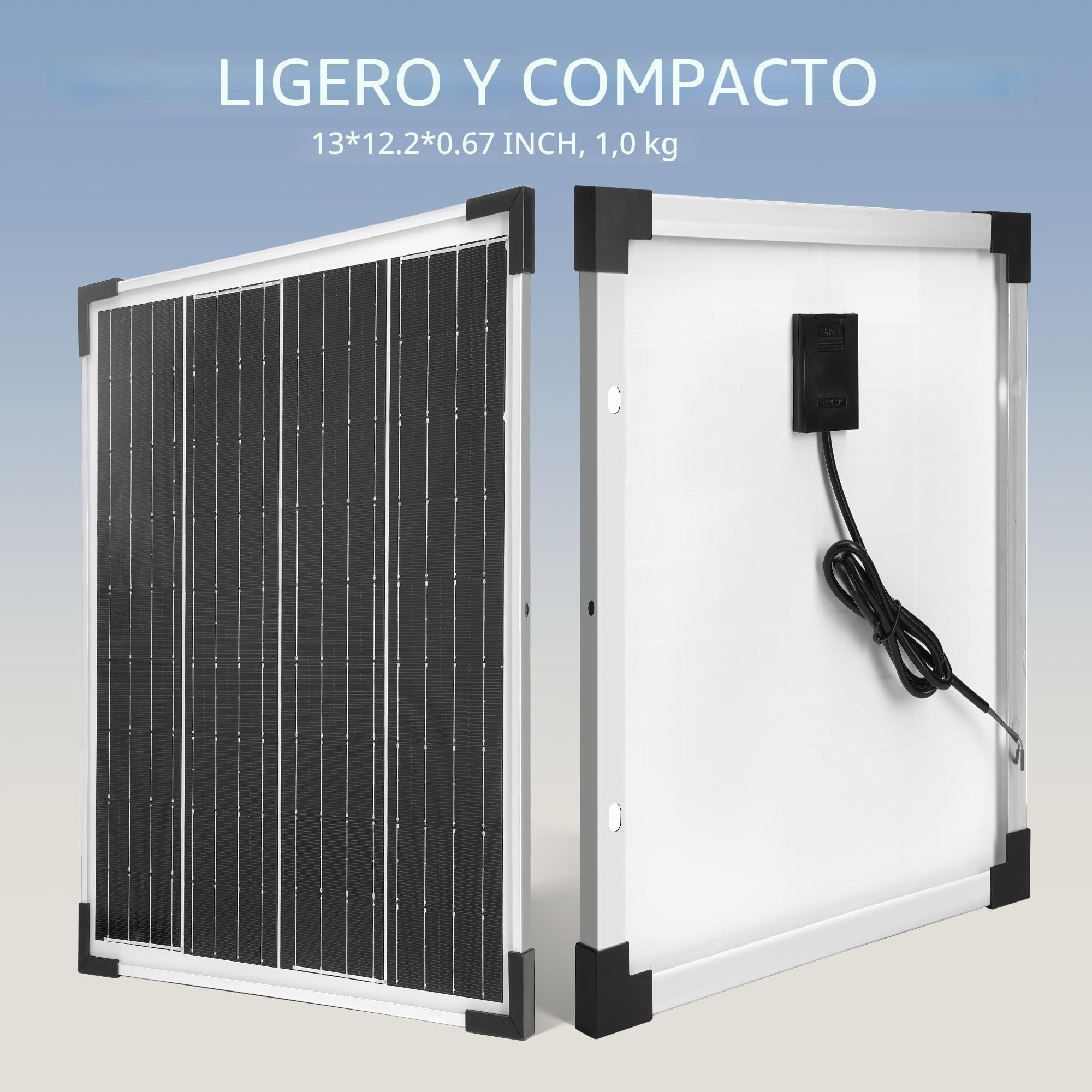 Nicesolar Panel solar mono de 20 W, 12 V, módulo solar monocristalino, juego de sistema para carga de energía independiente de la red de 12/24 V para camping