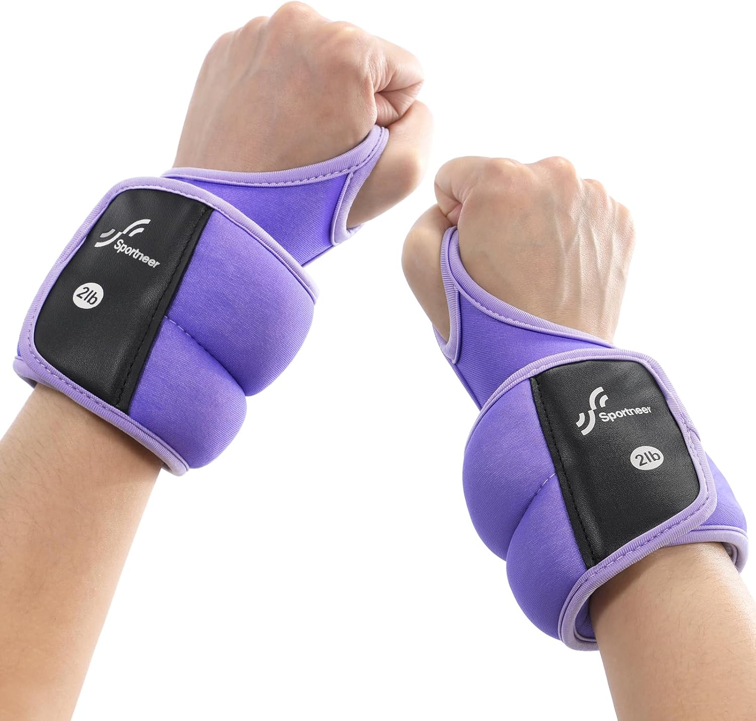 Sportneer Wrist Weights with Thumb Loops Lock for Men Women, 2 LBS /4 LBS Pair Arm Hand Weights for Running Walking Jogging Physical Therapy Gym Strength Training Cardio Exercise, Increase Wrist & Hand Resistance