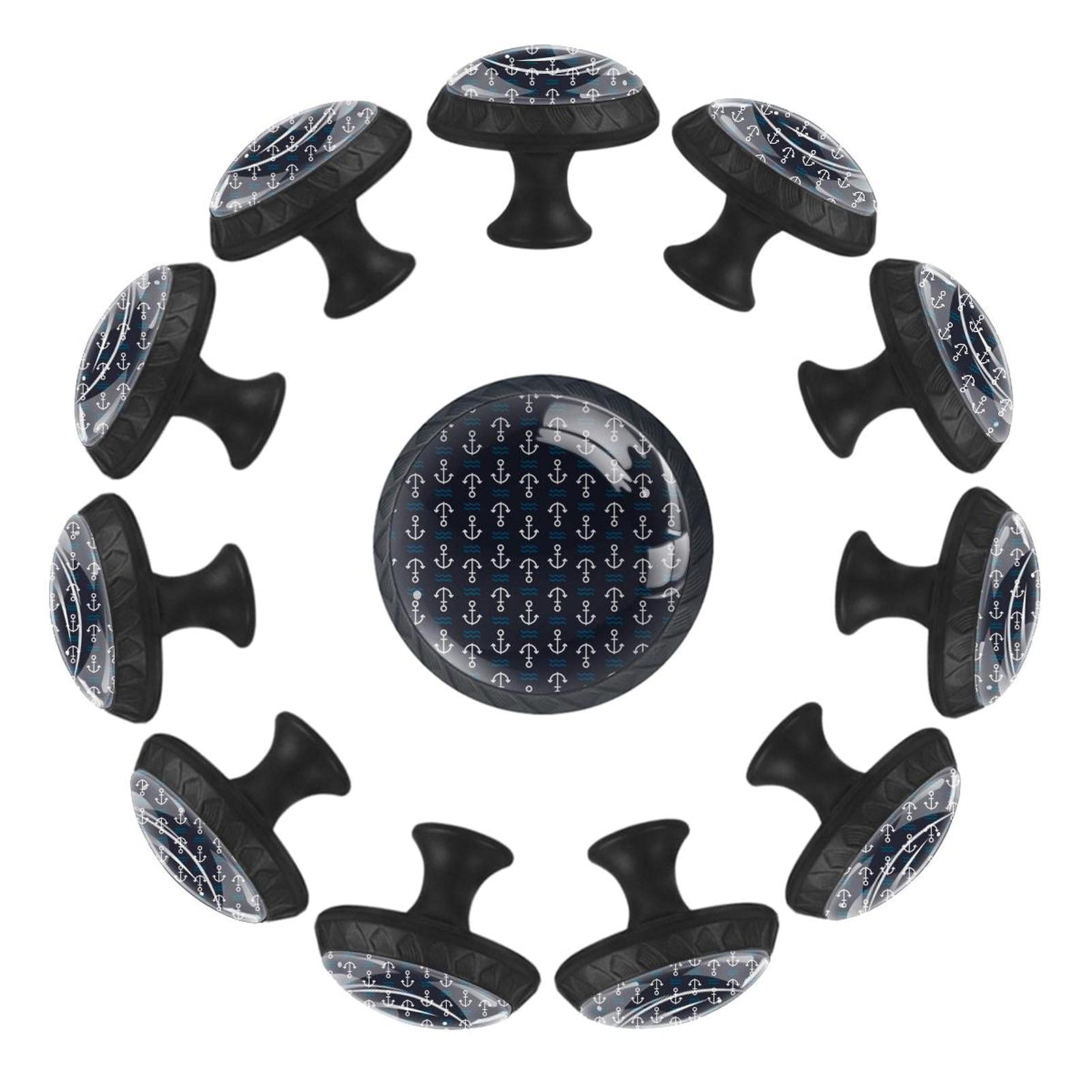 Boutons de tiroir ronds bleu foncé 35 mm pour réparer et embellir un meuble abîmé
