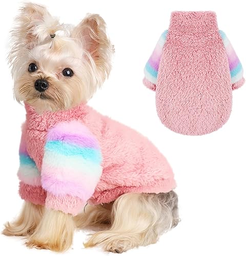 Miniatura 7 de Suéter de perro para perros pequeños, ropa de invierno para niños y niñas, machos y hembras, sudaderas con capucha de forro polar cálido