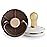 FRIGG Little Viking Natural Rubber Baby Pacifier 2-Pack | Made in Denmark | BPA-Free (Cocoa/Cream, 0-6 Months)