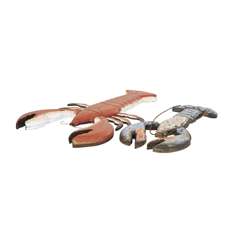 アンティーク ロブスター インテリア Amazon.co.jp: Deco 79 木製ロブスター ハンドメイド 装飾彫刻