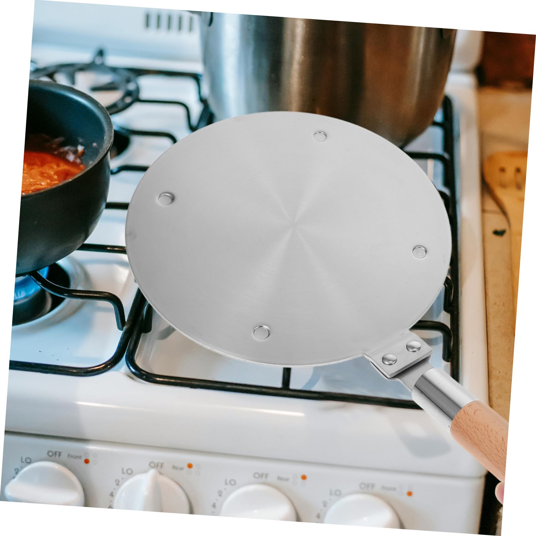 Mikinona Placa Difusora de Calor para Cocina de Inducción, Acero Inoxidable, Distribuye el Calor de Forma Uniforme y Protege Sartenes, Uso en Cocina | Cocina de Inducción y Gas, Mejora la Cocción, Adaptador para Usar Ollas y Sartenes en Distintos Fogones