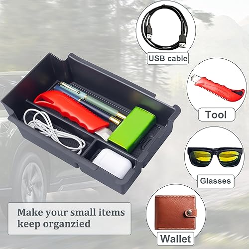 Miniatura 4 de JKCOVER Bandeja organizadora de consola central compatible con Subaru Impreza y Subaru Crosstrek 2024 2025, accesorios de material ABS, caja de
