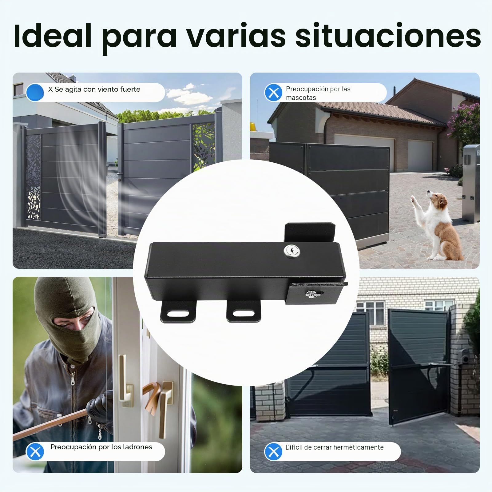Cerradura Electrica Cerradura Invisible Automática Control De Acceso Heavy Duty Latch Swing Gate Opener, Para Puertas Giratorias De Dos Alas o Alas Control De Acceso, DC 24 V