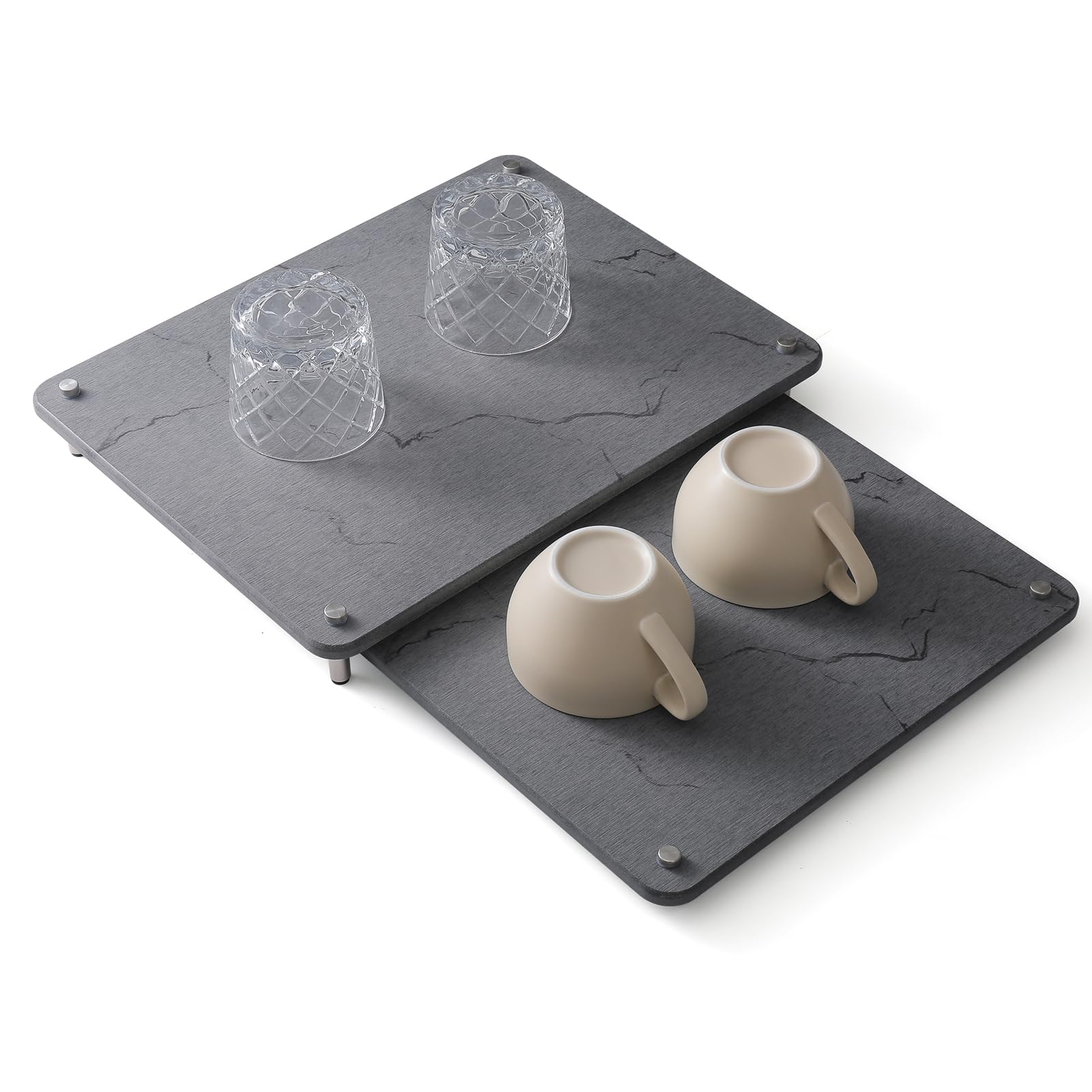 Photo 1 of ***MISSING PARTS***

2-Pack Nested Dish Drying Stone Mats,16"L x 12"W Expandable Absorbent Rack Dish Pad,Marble Pattern Quick Drying Stone Mat - Diatomaceous Earth for Kitchen Sink Drying Dishes (Gray, 16x12in+13x12in)