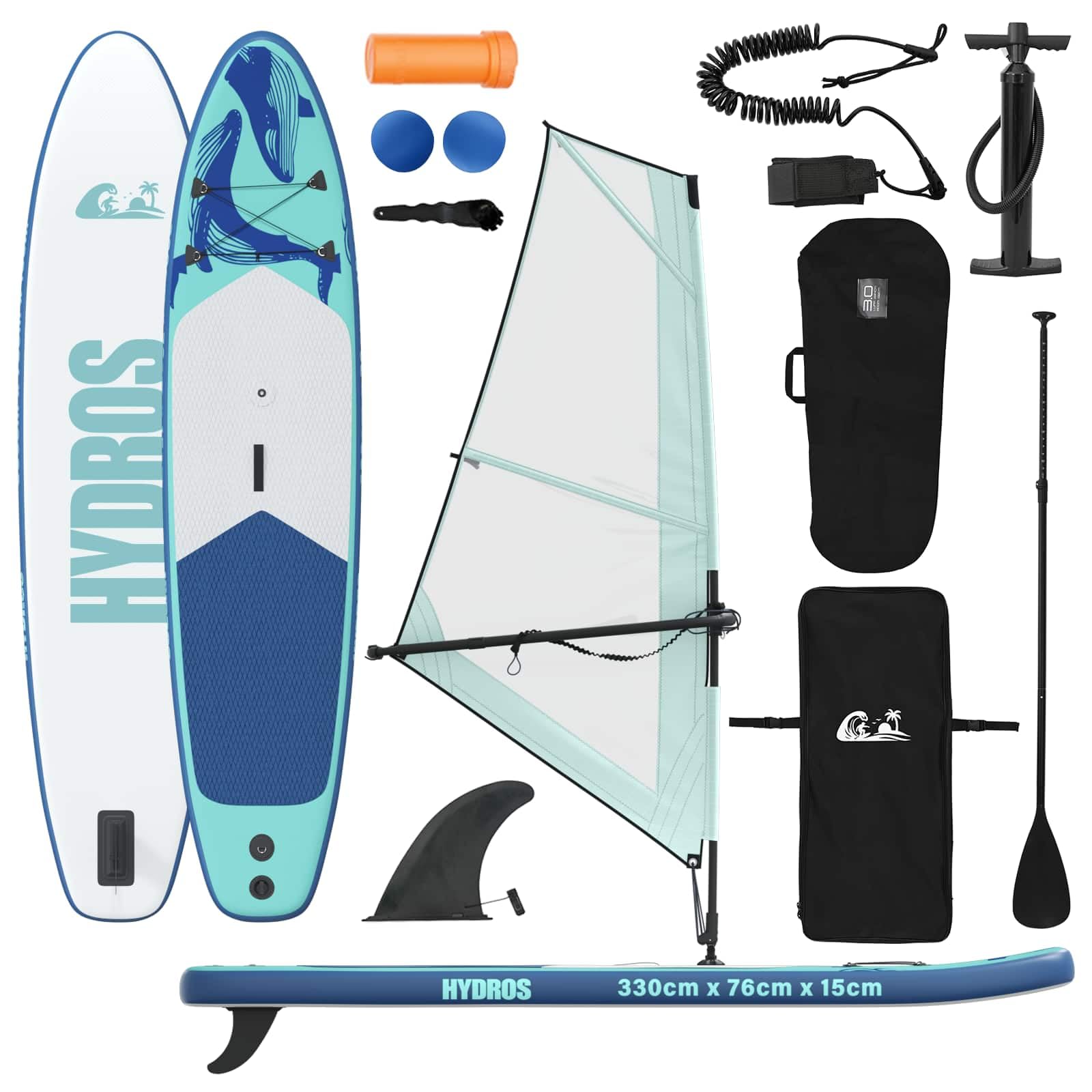 vidaXL Tavola da SUP gonfiabile con vela, in PVC, per esterni, oceano