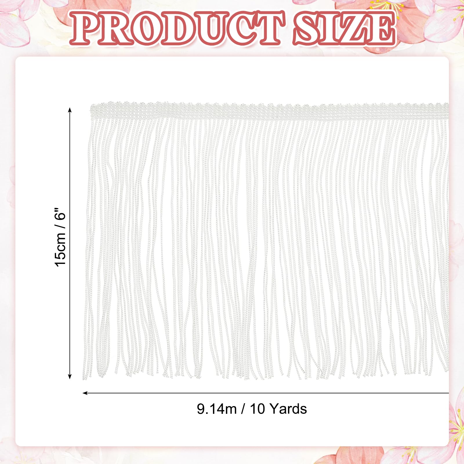 PATIKIL 15cm x 9m Fransenborte, Seide Fransen Geschnitten, Fransenband Dekoband für DIY Basteln Apparel Kleidung Kostüme Dekoration Tanzfransen zum Nähen (Weiß)