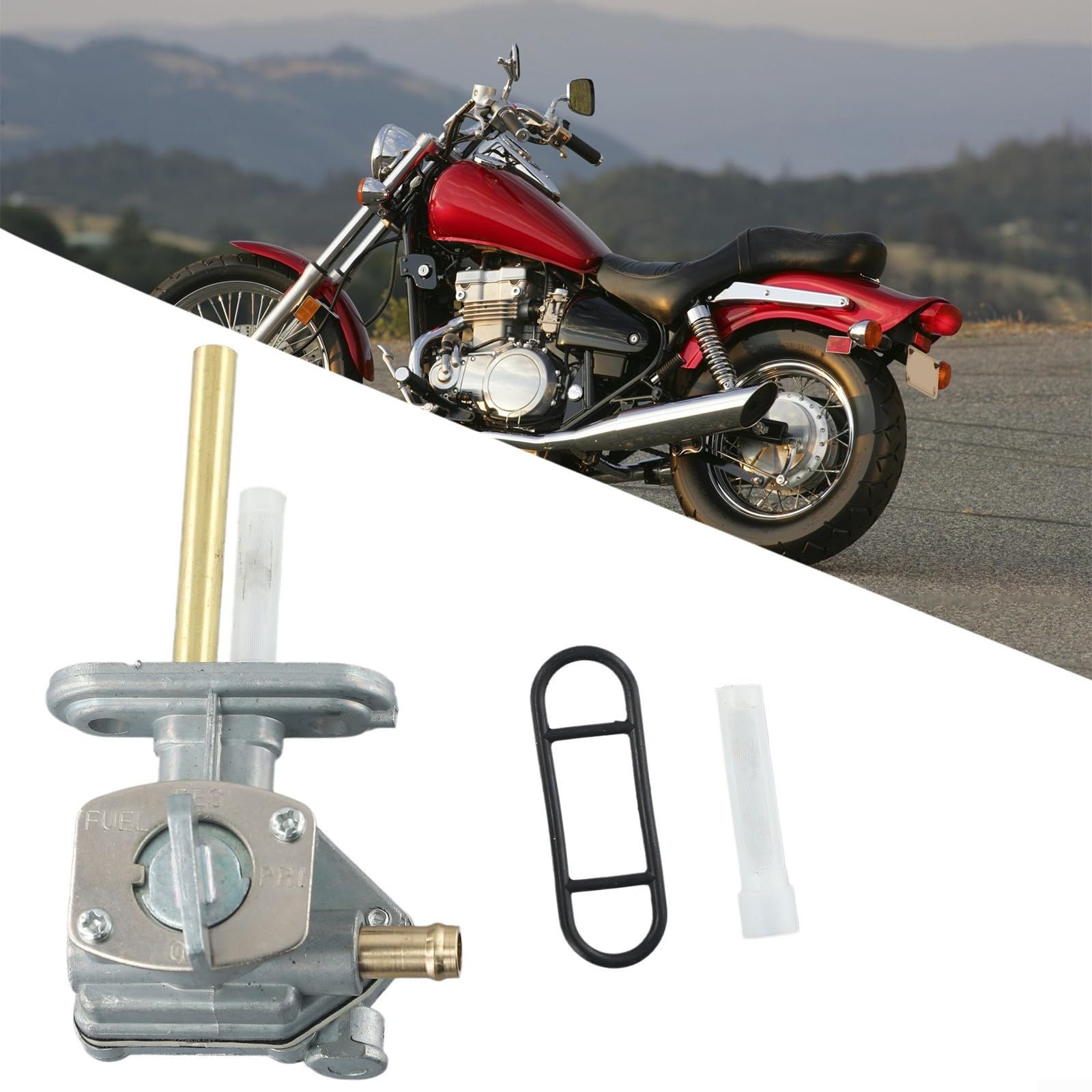 Robinet de carburant pour Kawasaki EN500 Vulcan 500 1996 2009 et ZR750 Zephyr 1991 2006 avec interrupteur marche / arrêt pour réserve