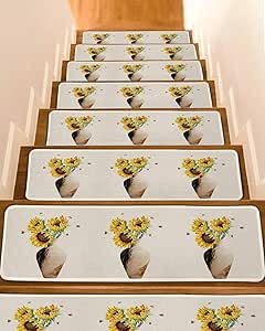 Stair Treads Non Slip,15pcs Stair Tread Carpet With Rubber Backing 8 30 Stair Runners Wooden Steps Indoor Stair Mats Stair Rug Reusable Stair Covers Kids