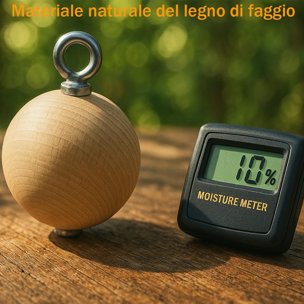 Maniglie per Trazioni con Sfere in Legno, Set di Appigli per Arrampicata, Allenatore di Forza Braccia e Presa, Fasce di Resistenza per Palestra Casa, Fitness e Riabilitazione